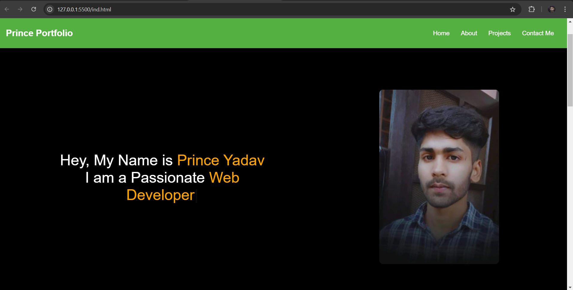 Screenshot Portfolio Website